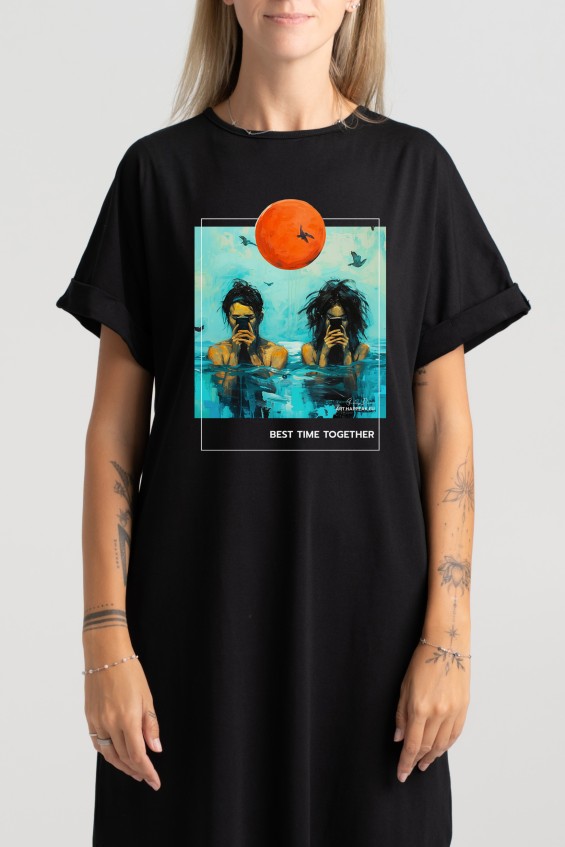 Long Cotton Dress “Best time together” Dresses  - 5