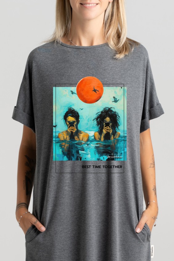 Long Cotton Dress “Best time together” Dresses  - 4