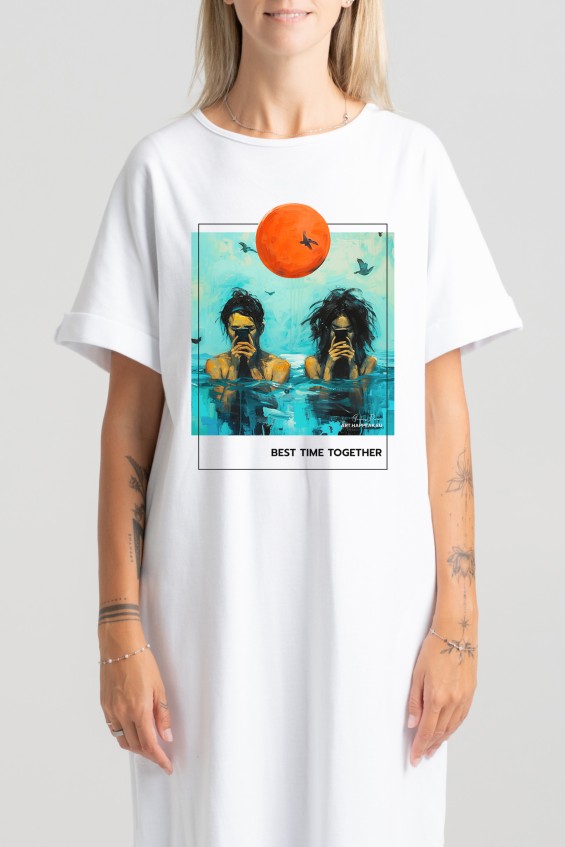 Long Cotton Dress “Best time together” Dresses  - 6