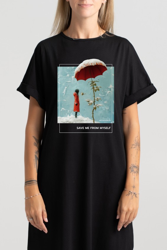 Long cotton dress “Save me from myself” Dresses  - 4