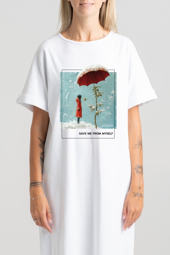 Long cotton dress “Save me from myself” Dresses  - 5