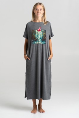 Printed Cotton Dress "Nature's Victory" | Art-Printed Dress with Pockets | Unique Gifts for Girlfriend