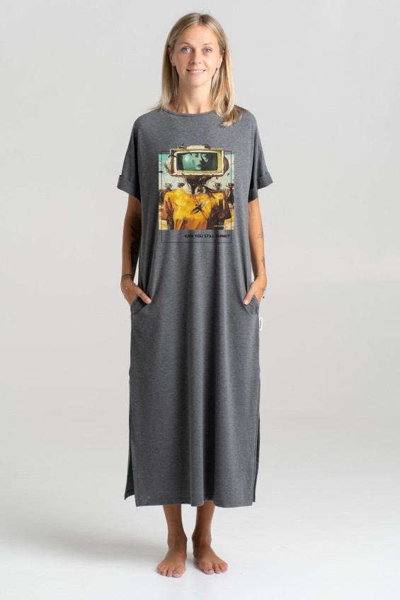 Long dress “Can you still think?” Dresses  - 3