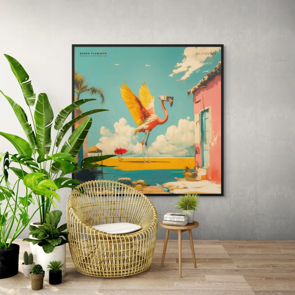 Canvas “Bored Flamingo” Canvas  - 1