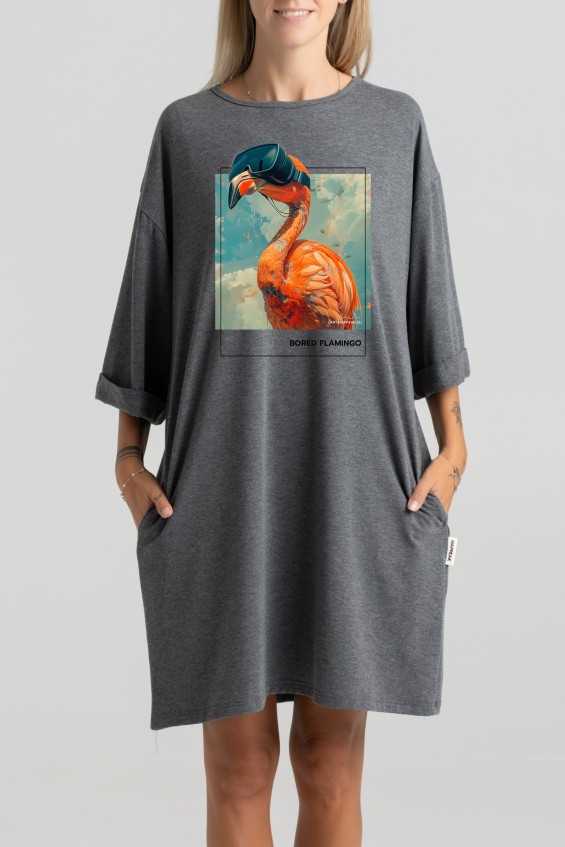 Short dress “Bored Flamingo” Dresses  - 4