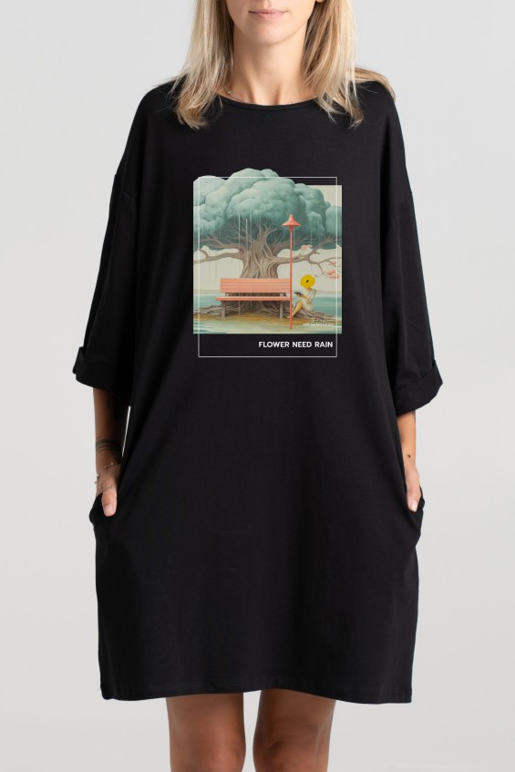 Short dress “Flower need rain” Dresses  - 4