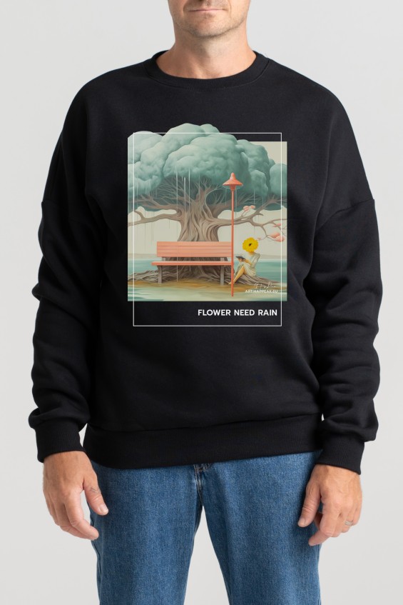 Unisex Sweatshirt “Flower need rain” Sweatshirts  - 4