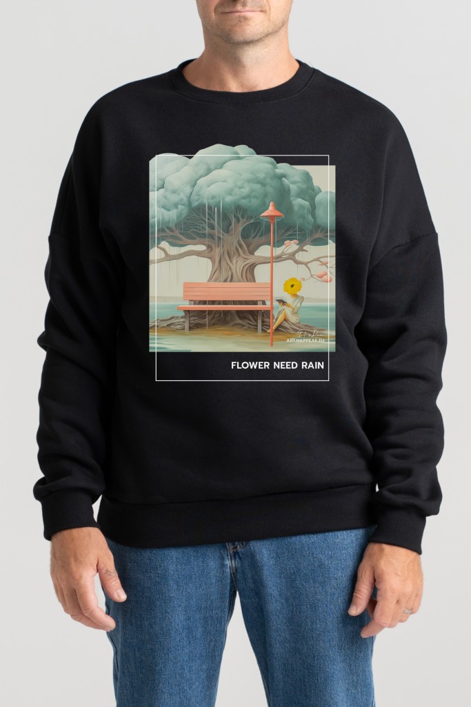 Unisex Sweatshirt “Flower need rain” Sweatshirts  - 4