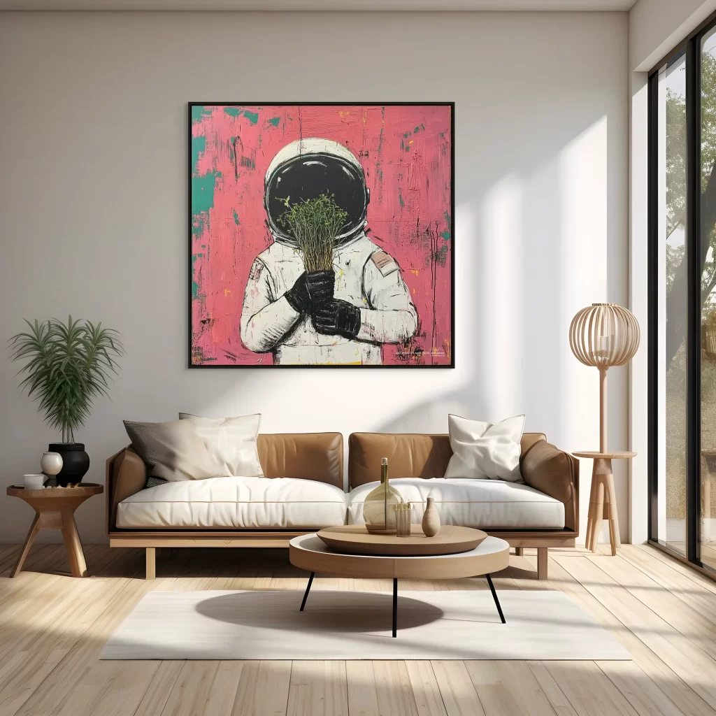Framed Canvas Peas on mars Canvas  - 1