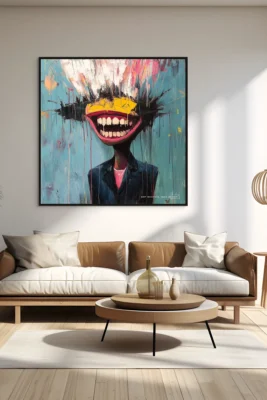Canvas "The most beautiful smile in town" Modest? Never heard of her. This cheeky artwork brings just the right mix of charm and swagger—perfect for anyone whose smile deserves its own spotlight (and possibly its own parade).