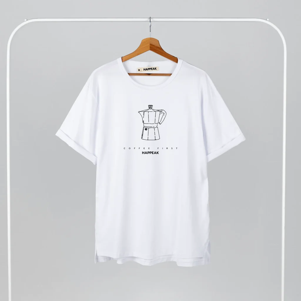 Unisex T-shirt “Coffee first” T-shirts - 1 Unisex T-shirt “Coffee first” T-shirts - 1