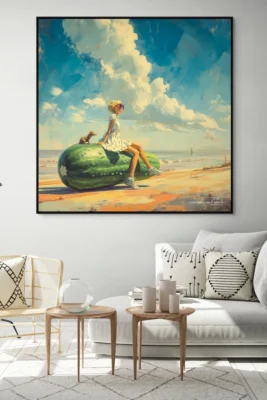 Canvas "Cucumber on a beach"