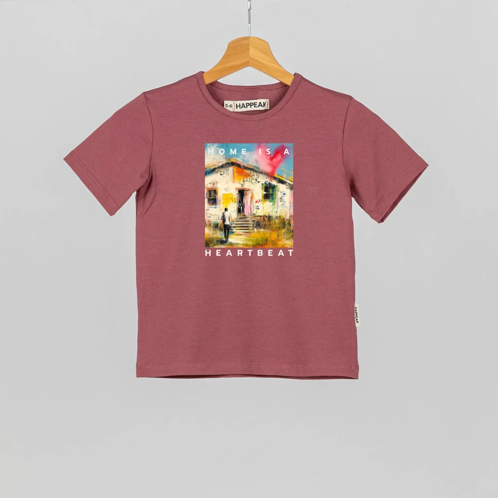 Kids T-shirt “Home Is A Heartbeat” Kids t-shirts  - 4