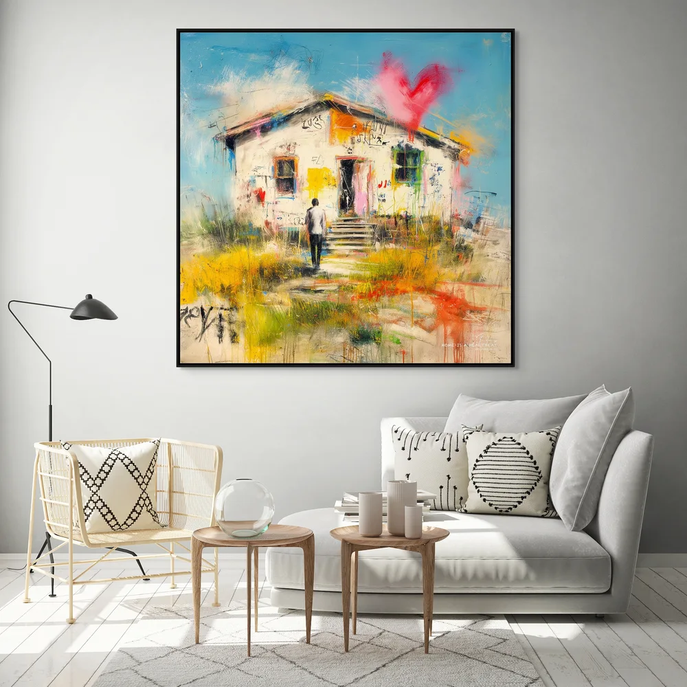 Canvas “Home is a heartbeat” Canvas  - 1