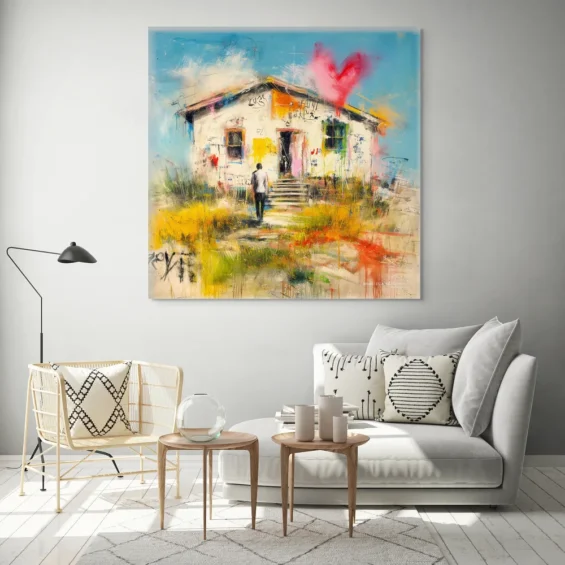 Canvas “Home is a heartbeat” Canvas  - 5