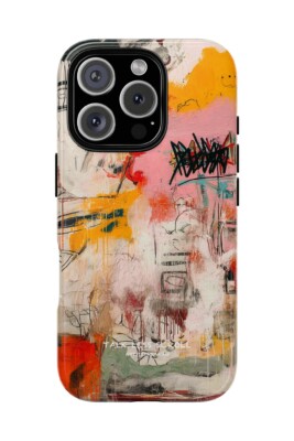 Abstract art phone case with expressive brushstrokes