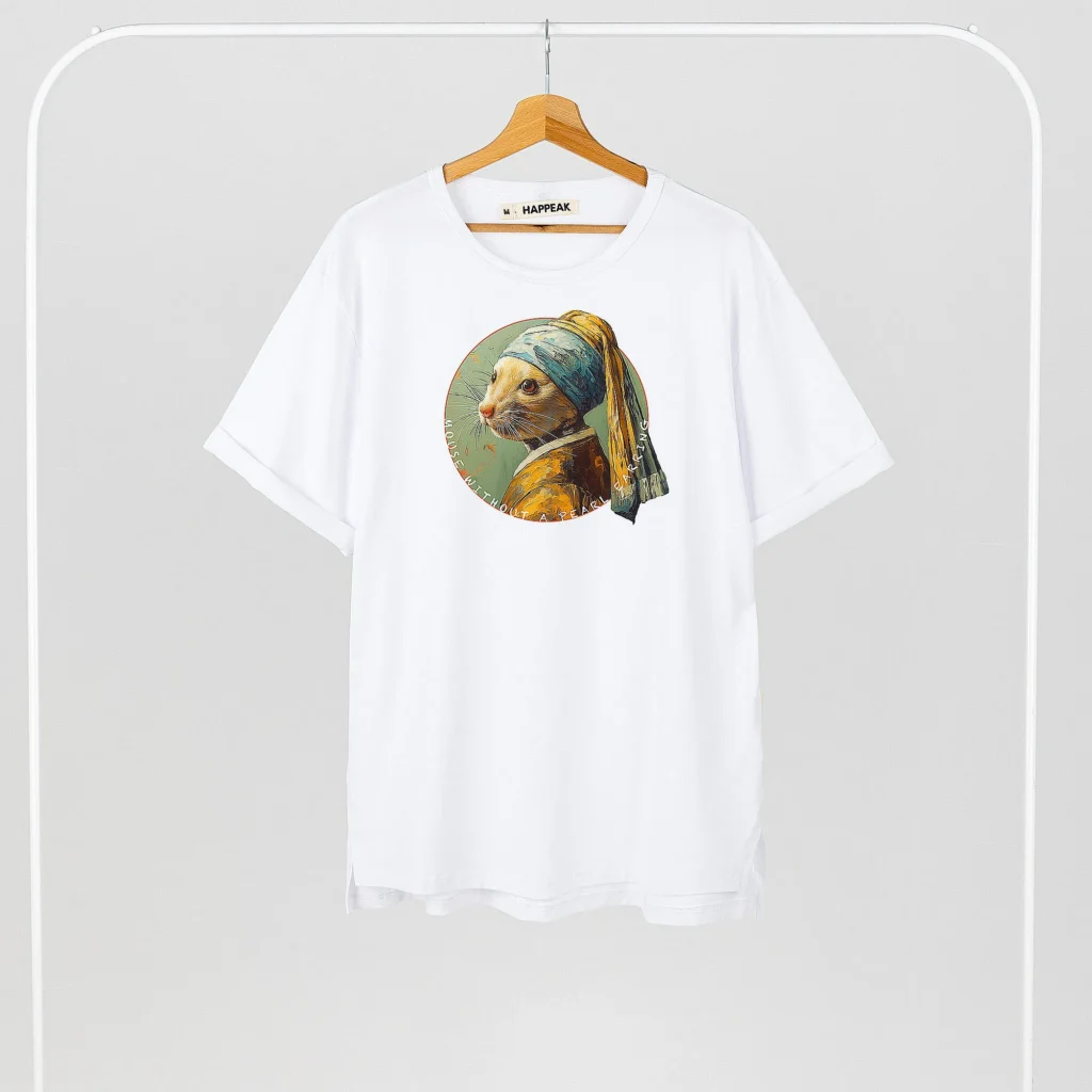 Unisex T-shirt “Mouse Without A Pearl Earring” T-shirts  - 3