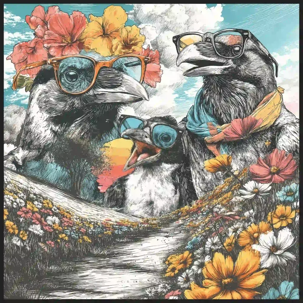 Canvas “Crow Family” Canvas  - 1