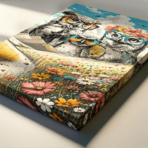 Owl Family Canvas Canvas  - 4