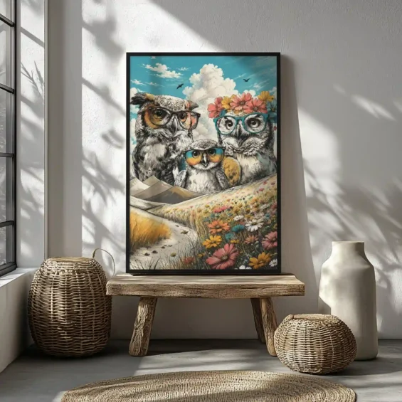 Owl Family Canvas Canvas  - 2