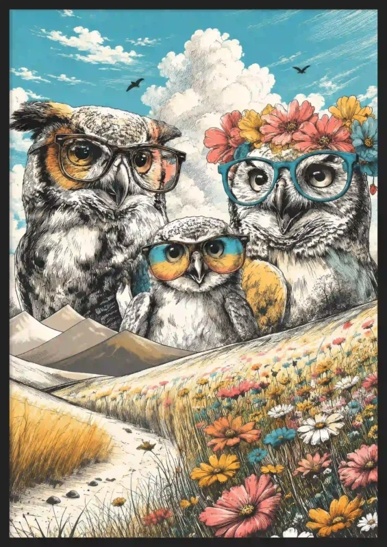 Owl Family Canvas Canvas  - 3