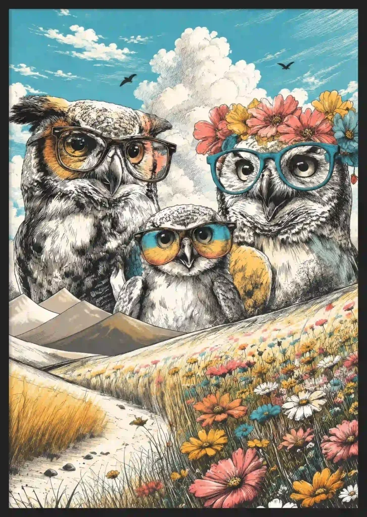 Owl Family Canvas Canvas  - 3