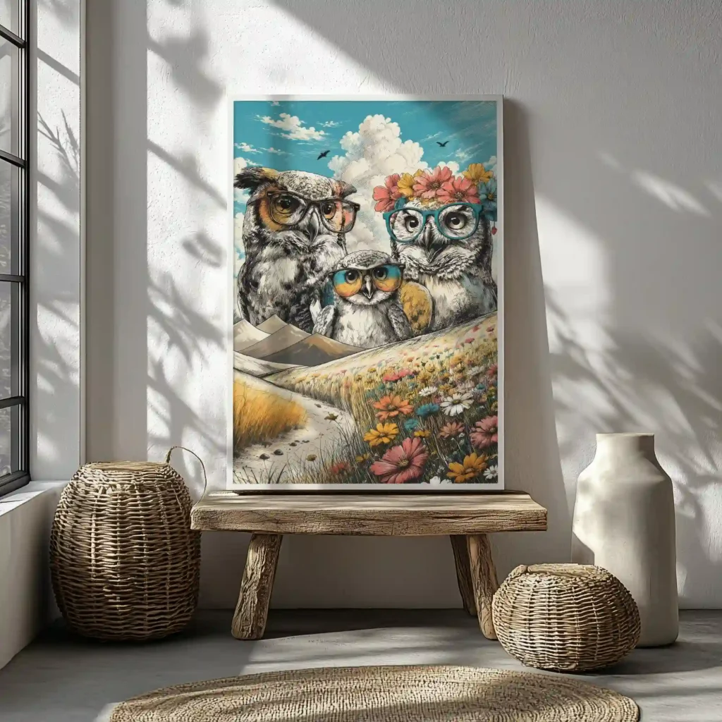 Owl Family Canvas Canvas  - 1