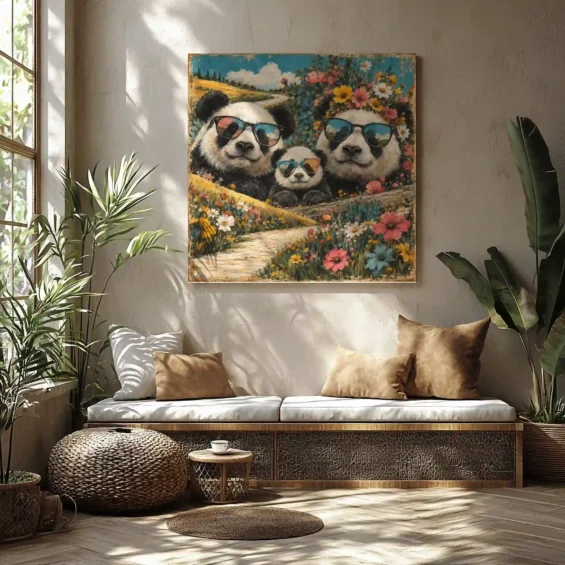Panda Family Canvas Canvas  - 2