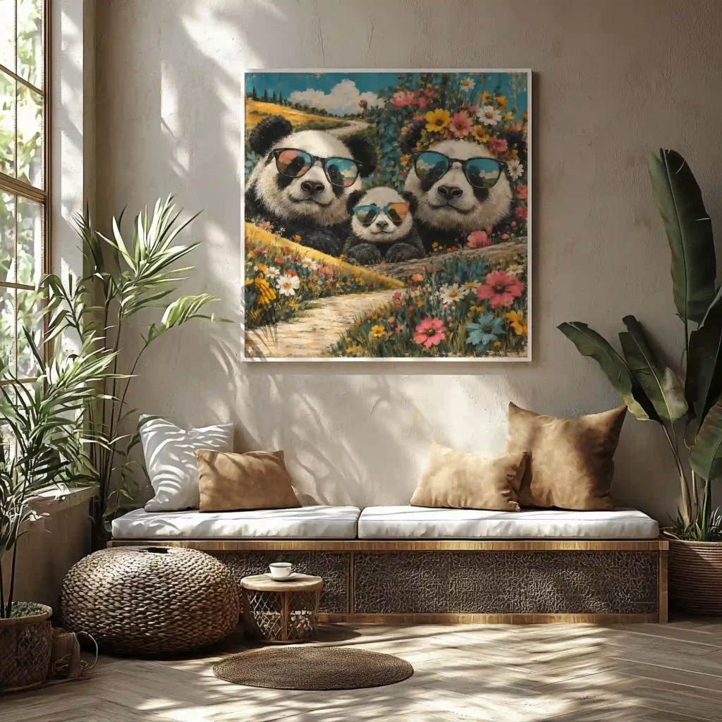 Panda Family Canvas Canvas  - 1