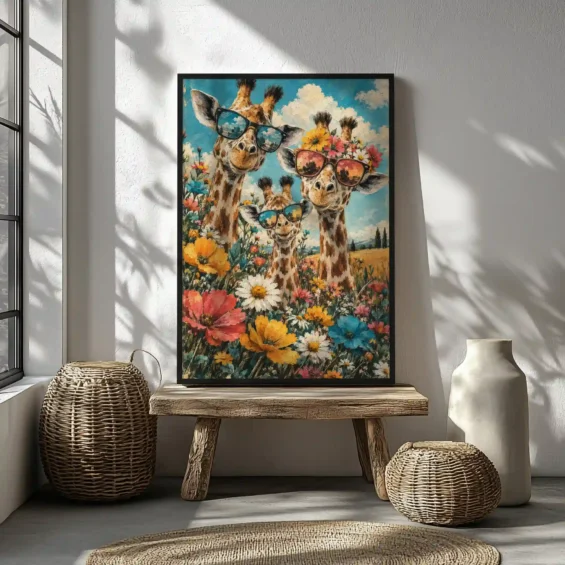 Giraffe Family Canvas Canvas  - 2