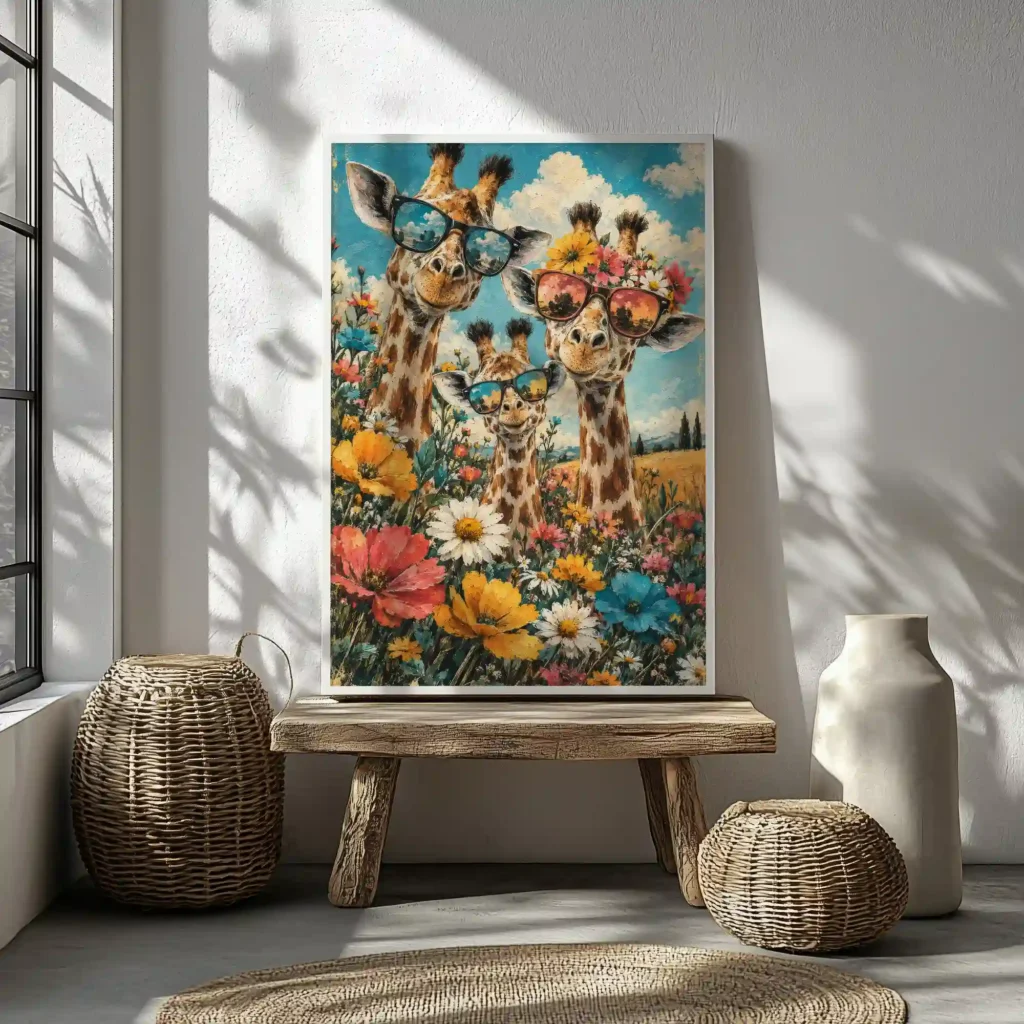 Giraffe Family Canvas Canvas  - 1