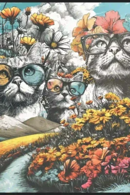 Canvas Cat Family