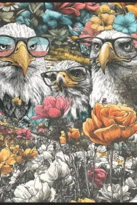Canvas Eagle Family
