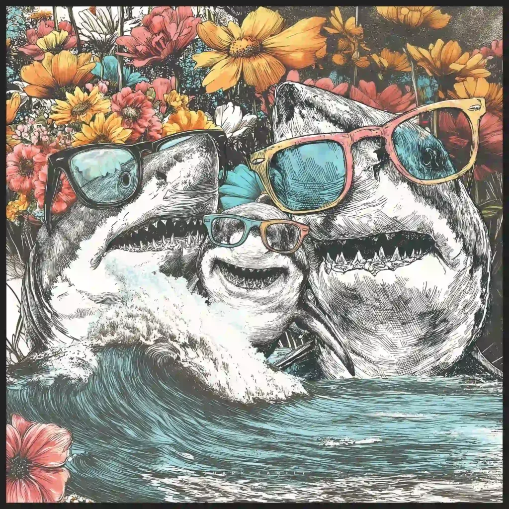 Canvas “Shark Family” Canvas  - 1