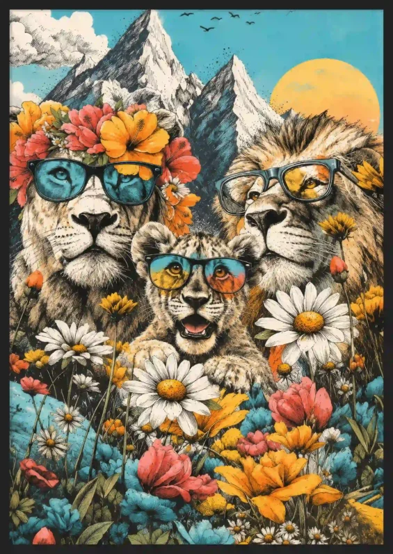 Lion family canvas Canvas  - 2