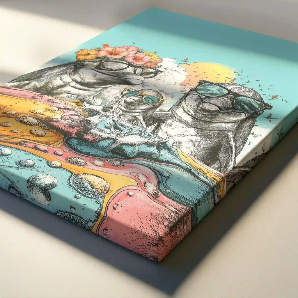 Canvas “Dolphin family” Canvas  - 3