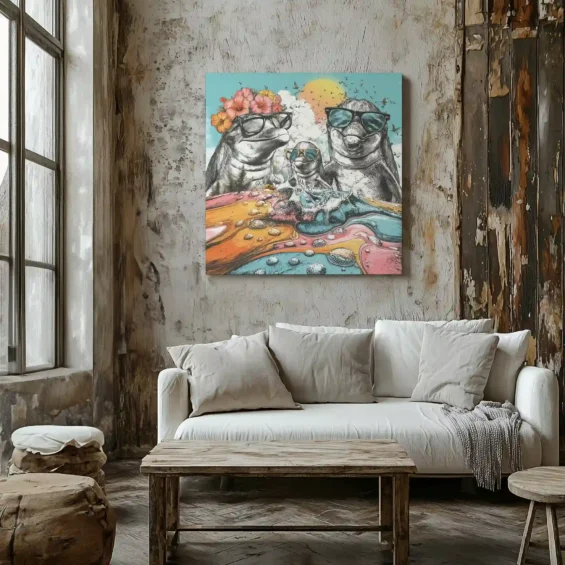 Canvas “Dolphin family” Canvas  - 2