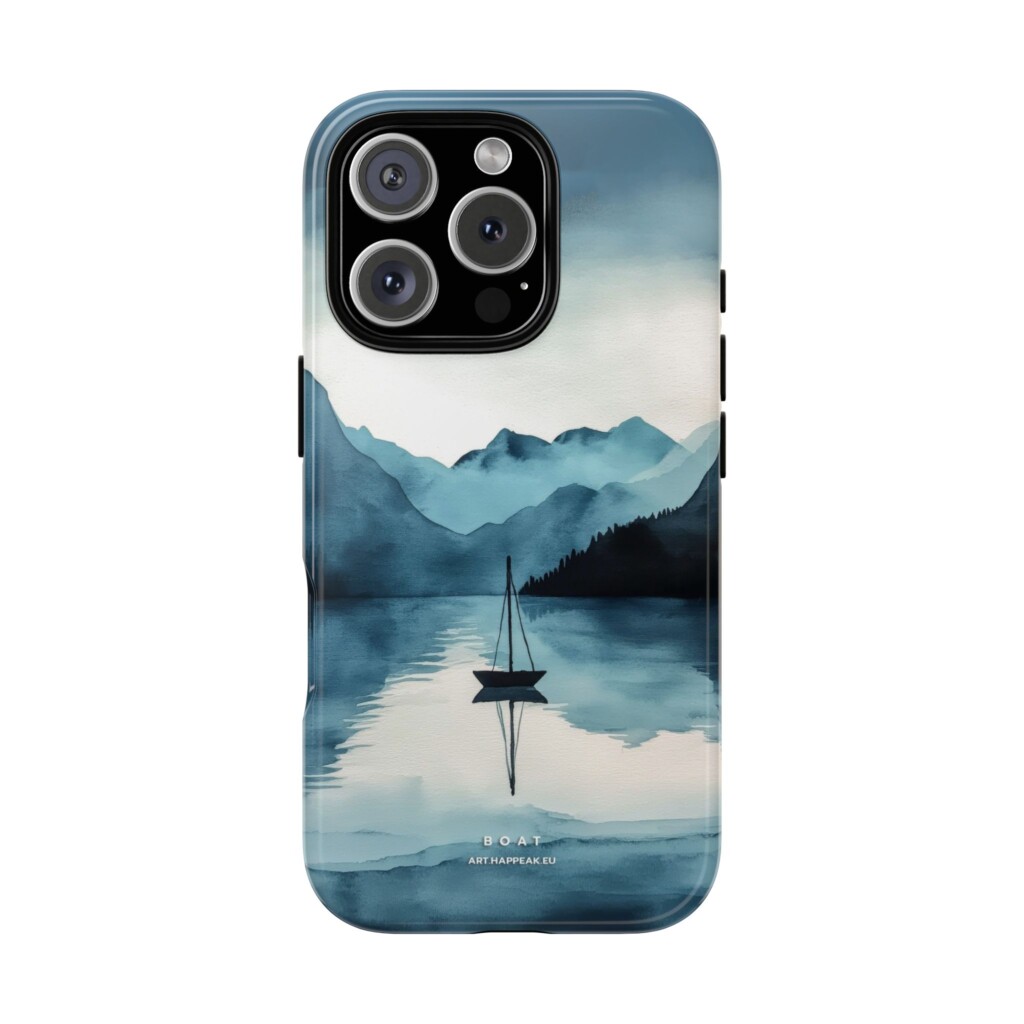 Phone Case – Lonely Boat Abstract  - 1