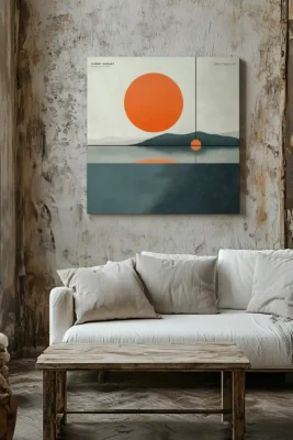 Canvas Fjord Sunset