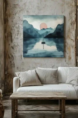 Canvas Lonely Boat