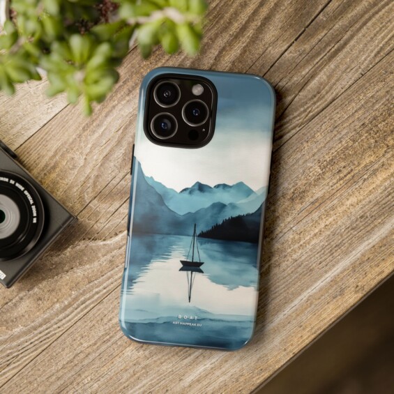 Phone Case – Lonely Boat Abstract  - 4