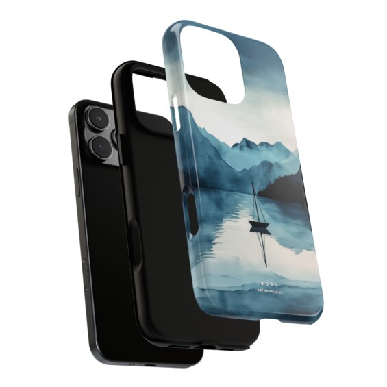 Phone Case – Lonely Boat Abstract  - 3