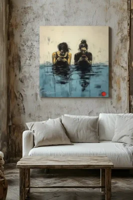 Cotton canvas print art Disconnected Connection