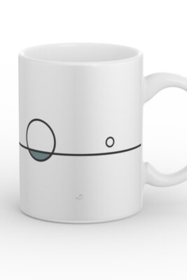 black line mug, geometric coffee cup, minimal ceramic mug, Balance Series, modern design