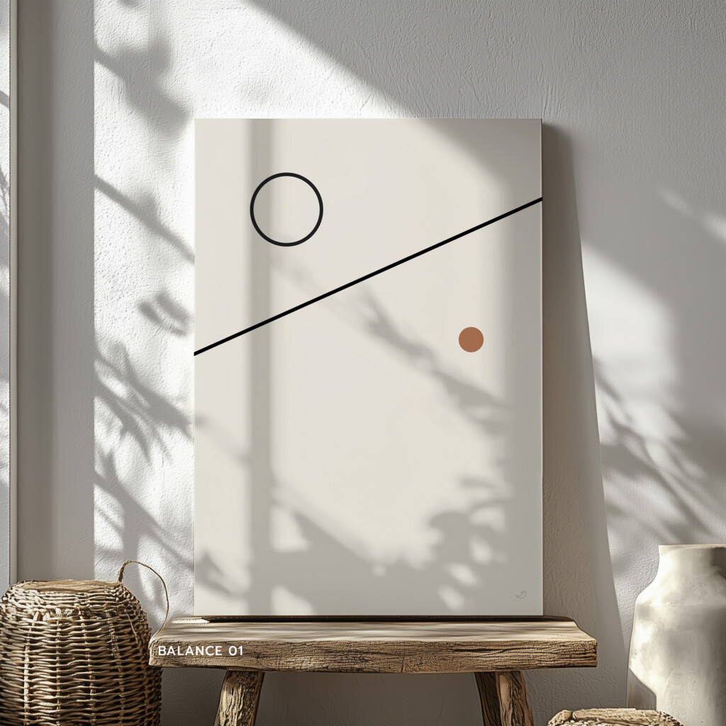 Minimal Geometric Canvas Art – Balance 01 – Division Canvas  - 1