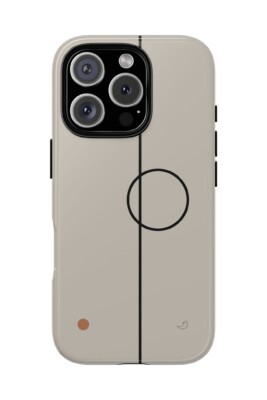 minimal phone case, geometric phone design, black line cover, Balance Series, modern tech accessory