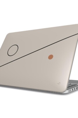 minimal MacBook case, geometric laptop case, Balance Series, black line design, modern tech accessory