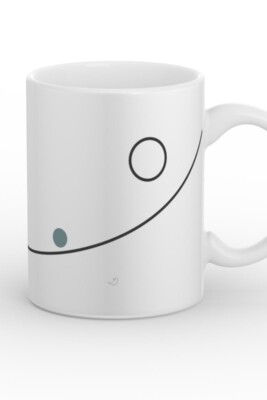 abstract mug, minimalist coffee mug, white ceramic mug, Balance Series, structured design