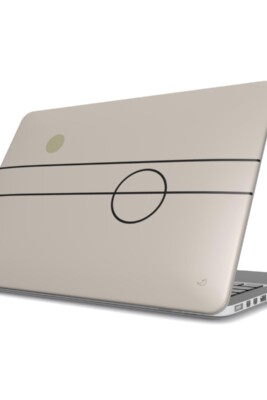 minimal MacBook cover, line art laptop case, black line geometry, Balance Series, refined tech