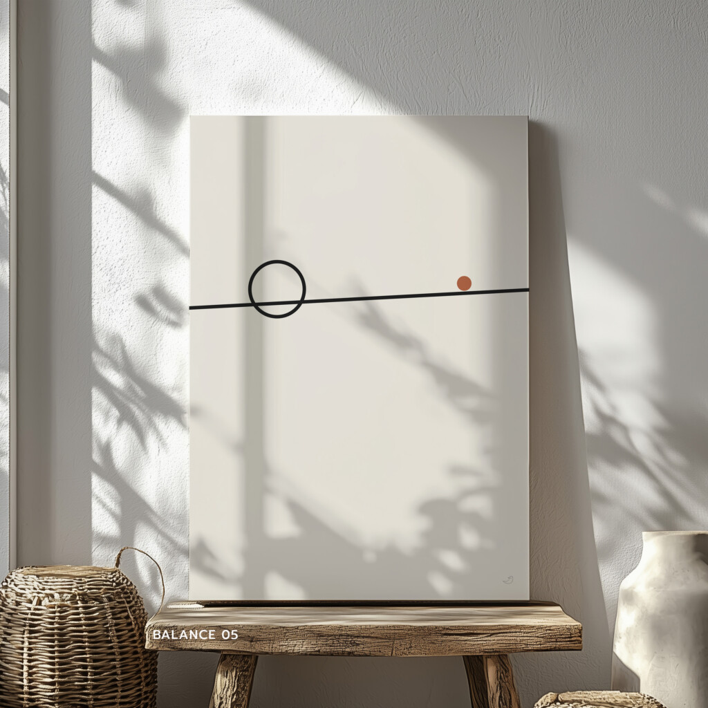 Modern Geometric Canvas Art – Balance 05 – Distance Canvas  - 1